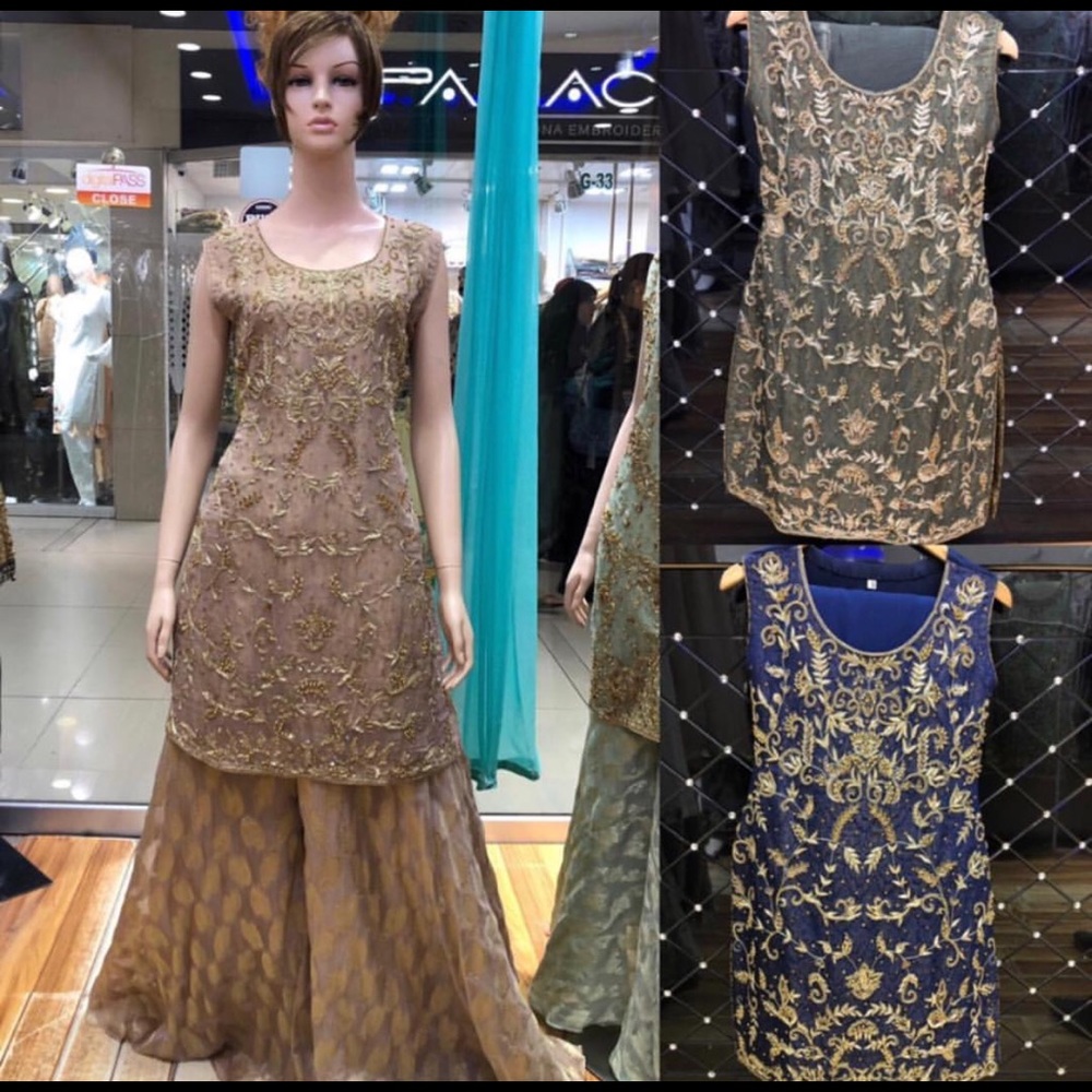 Heavy embroidered Pakistani shalwar kameez